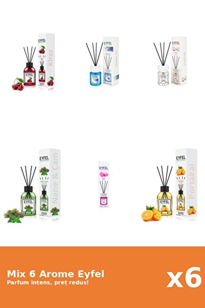 Eyfel Set 6 Mix Eyfel: 1x Bubble Gum, 1x Bumbac, 1x Cirese, 1x Cool Water, 1x...