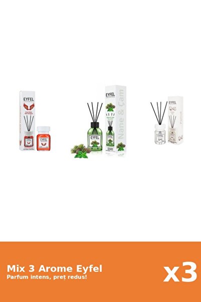 Eyfel Set 3 Mix Eyfel: 1x Bumbac, 1x Pin Si Menta, 1x Red Dragon