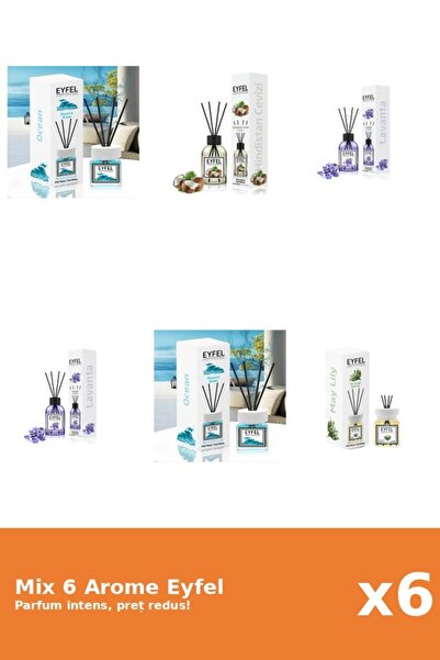 Eyfel Set 6 Mix Eyfel: 1x Lacramioare, 2x Lavanda, 1x Nuca De Cocos, 2x Ocean
