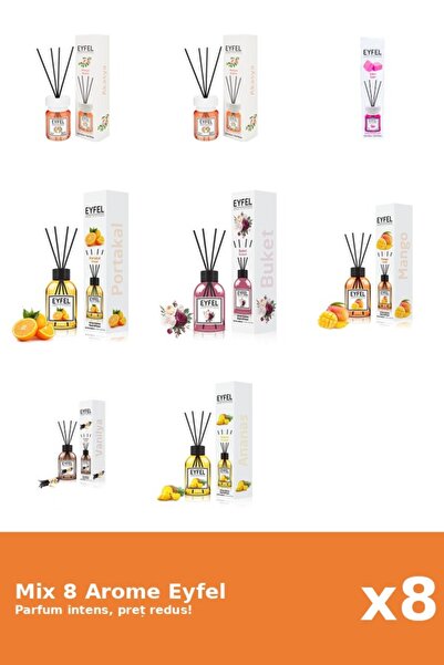 Eyfel Set 8 Mix Eyfel: 2x Salcâm, 1x Ananas, 1x Buchet, 1x Gumă de mestecat, ...