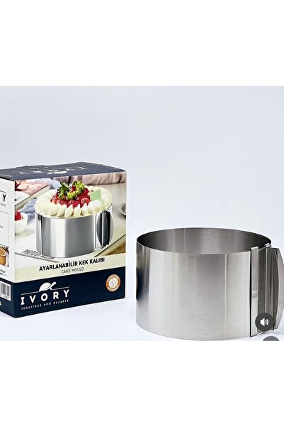 IVORY قالب كيك دائري قابل للتعديل من الفولاذ المقاوم للصدأ - قالب كعك إسفنجي ...