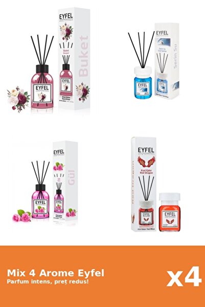 Eyfel Set 4 Mix Eyfel: 1x Bouquet, 1x Cool Water, 1x Red Dragon, 1x Trandafir