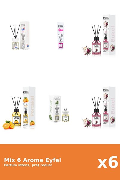 Eyfel Set 6 Mix Eyfel: 2x Bouquet, 1x Bubble Gum, 1x Lacramioare, 1x Orhidee,...