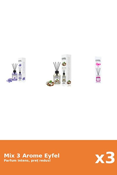Eyfel Set 3 Mix Eyfel: 1x Bubble Gum, 1x Lavanda, 1x Nuca De Cocos