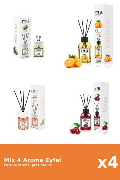 Eyfel Set 4 Mix Eyfel: 1x Acacia, 1x Cirese, 1x Lacramioare, 1x Portocala