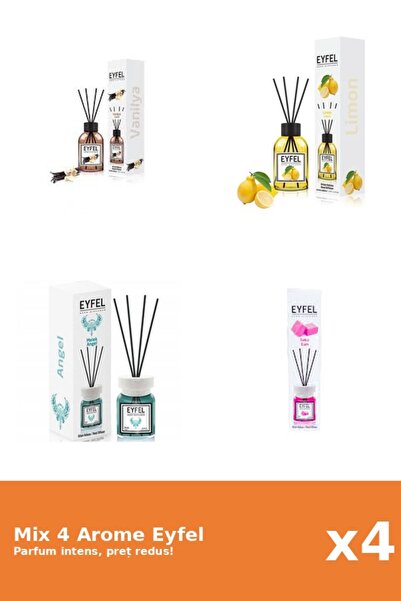 Eyfel Set 4 Mix Eyfel: 1x Angel, 1x Bubble Gum, 1x Lamaie, 1x Vanilie