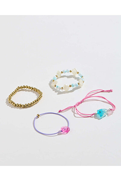 REDTAG مجموعة أساور مزخرفة متنوعة للبنات (4 قطع)