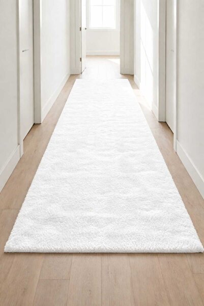 Evrimax Duz Pelus Beyaz Premium Seri Yeni Nesil Kaymaz Taban Jel Taban Halı Y...