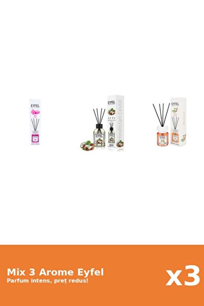 Eyfel Set 3 Mix Eyfel: 1x Acacia, 1x Bubble Gum, 1x Nuca De Cocos