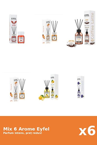 Eyfel Set 6 Mix Eyfel: 1x Cafea, 1x Lamaie, 2x Piersica, 1x Red Dragon, 1x Za...