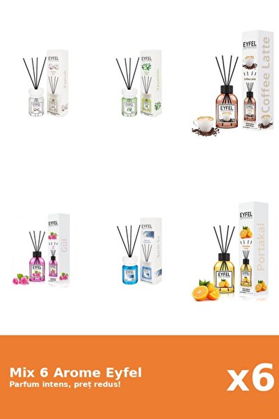 Eyfel Set 6 Mix Eyfel: 1x Bumbac, 1x Cafea, 1x Cool Water, 1x Iasomie, 1x Por...