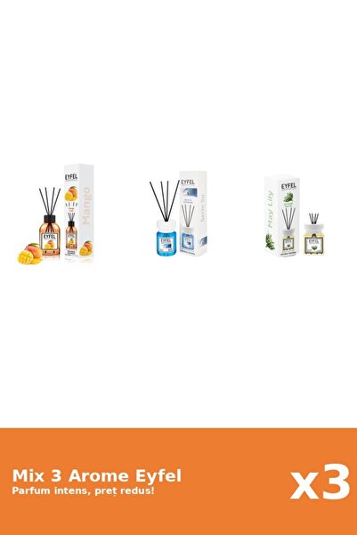 Eyfel Set 3 Mix Eyfel: 1x Cool Water, 1x Lacramioare, 1x Mango