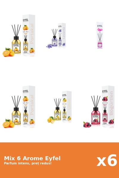 Eyfel Set 6 Mix Eyfel: 1x Bubble Gum, 1x Fructe De Padure, 1x Lamaie, 1x Lava...