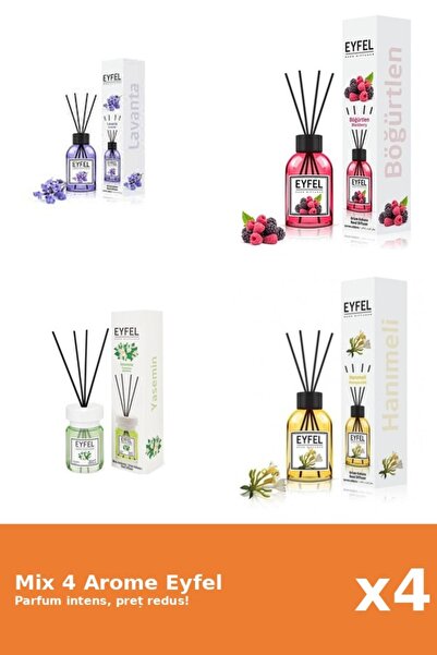 Eyfel Set 4 Mix Eyfel: 1x Fructe De Padure, 1x Iasomie, 1x Lavanda, 1x Mana M...