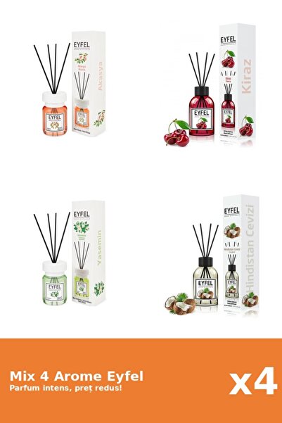 Eyfel Set 4 Mix Eyfel: 1x Acacia, 1x Cirese, 1x Iasomie, 1x Nuca De Cocos