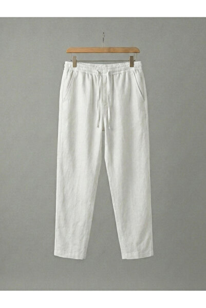 kastrioti بنطلون فضفاض من الكتان برباط