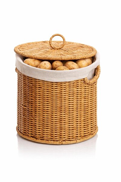 MİEN Rattan Covered Basket Small Size 21X20 cm