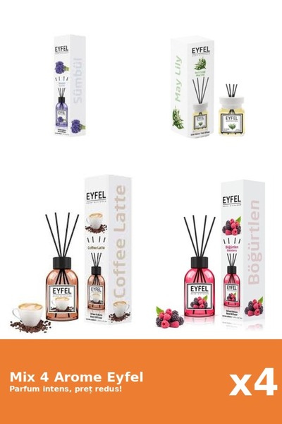 Eyfel Set 4 Mix Eyfel: 1x Cafea, 1x Fructe De Padure, 1x Lacramioare, 1x Zambile