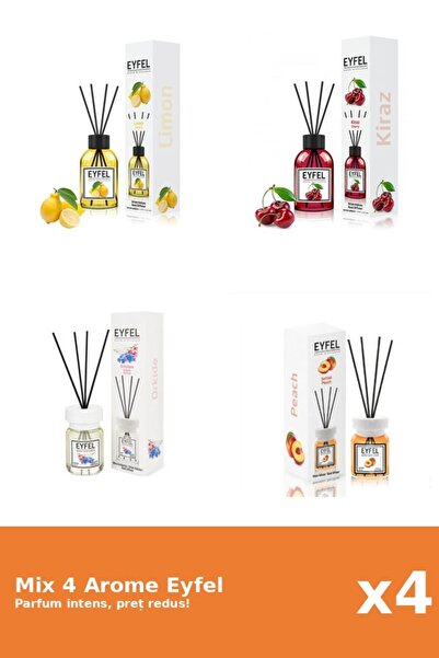 Eyfel Set 4 Mix Eyfel: 1x Cirese, 1x Lamaie, 1x Orhidee, 1x Piersica