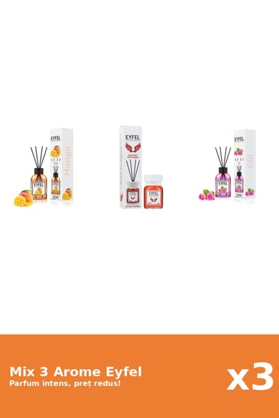 Eyfel Set 3 Mix Eyfel: 1x Mango, 1x Red Dragon, 1x Trandafir