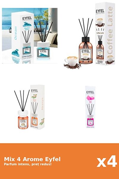Eyfel Set 4 Mix Eyfel: 1x Acacia, 1x Bubble Gum, 1x Cafea, 1x Ocean