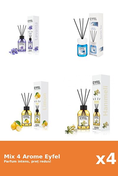 Eyfel Set 4 Mix Eyfel: 1x Cool Water, 1x Lamaie, 1x Lavanda, 1x Mana Maicii D...