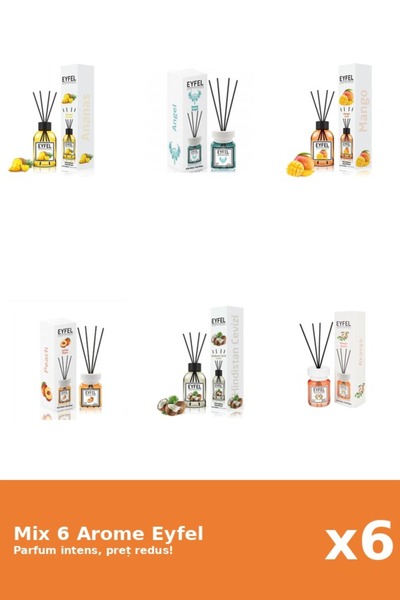 Eyfel Set 6 Mix Eyfel: 1x Acacia, 1x Ananas, 1x Angel, 1x Mango, 1x Nuca De C...