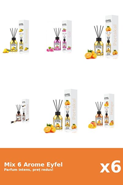 Eyfel Set 6 Mix Eyfel: 1x Ananas, 1x Mango, 2x Portocala, 1x Trandafir, 1x Va...