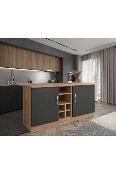 Tdesigno WANDA 2 KAPAKLI MUTFAK ADASI - ÇOK AMAÇLI DOLAP - HAZIR MUTFAK DOLAB...