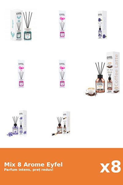 Eyfel Set 8 Mix Eyfel: 1x Angel, 3x Bubble Gum, 1x Cafea, 1x Lavanda, 1x Vani...