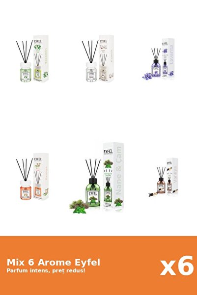 Eyfel Set 6 Mix Eyfel: 1x Acacia, 1x Bumbac, 1x Iasomie, 1x Lavanda, 1x Pin S...