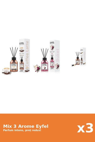 Eyfel Set 3 Mix Eyfel: 1x Bouquet, 1x Cafea, 1x Vanilie