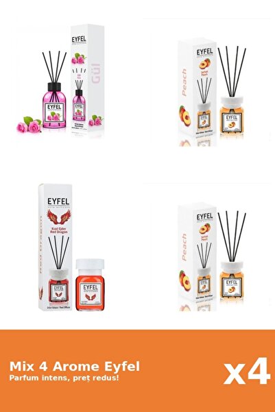 Eyfel Set 4 Mix Eyfel: 2x Piersica, 1x Red Dragon, 1x Trandafir