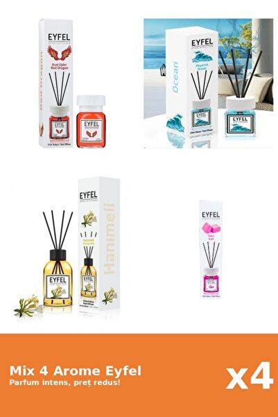 Eyfel Set 4 Mix Eyfel: 1x Bubble Gum, 1x Mana Maicii Domnului, 1x Ocean, 1x R...