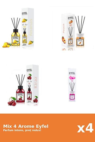 Eyfel Set 4 Mix Eyfel: 1x Ananas, 1x Bubble Gum, 1x Cirese, 1x Piersica