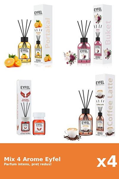 Eyfel Set 4 Mix Eyfel: 1x Bouquet, 1x Cafea, 1x Portocala, 1x Red Dragon