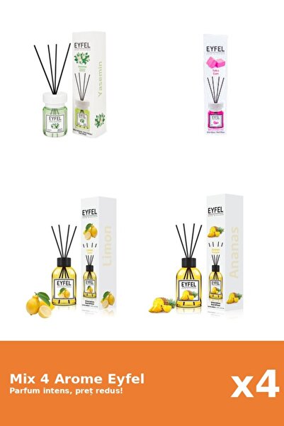 Eyfel Set 4 Mix Eyfel: 1x Ananas, 1x Bubble Gum, 1x Iasomie, 1x Lamaie