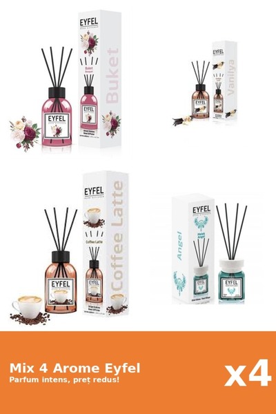 Eyfel Set 4 Mix Eyfel: 1x Angel, 1x Bouquet, 1x Cafea, 1x Vanilie