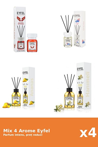 Eyfel Set 4 Mix Eyfel: 1x Ananas, 1x Mana Maicii Domnului, 1x Orhidee, 1x Red...