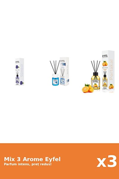 Eyfel Set 3 Mix Eyfel: 1x Cool Water, 1x Portocala, 1x Zambile
