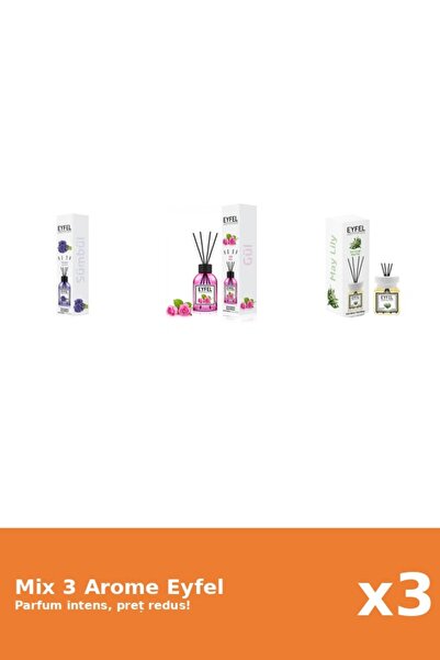 Eyfel Set 3 Mix Eyfel: 1x Lacramioare, 1x Trandafir, 1x Zambile