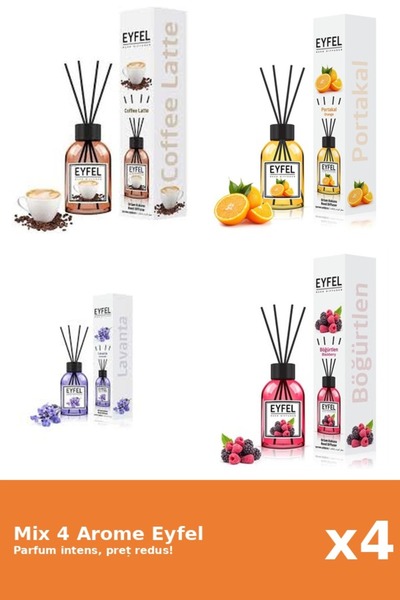 Eyfel Set 4 Mix Eyfel: 1x Cafea, 1x Fructe De Padure, 1x Lavanda, 1x Portocala