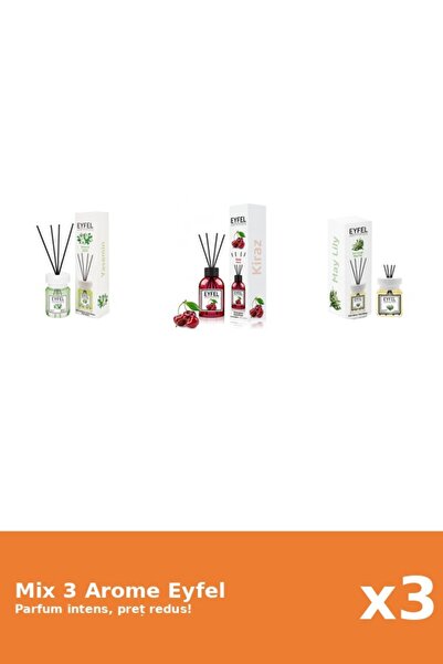 Eyfel Set 3 Mix Eyfel: 1x Cirese, 1x Iasomie, 1x Lacramioare