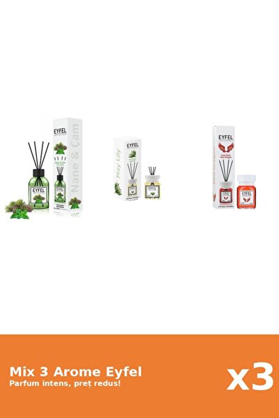 Eyfel Set 3 Mix Eyfel: 1x Lacramioare, 1x Pin Si Menta, 1x Red Dragon