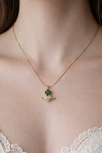 PABALAS قلادة على شكل قلب من الفولاذ المقاوم للصدأ - قلادة نسائية ذهبية اللون