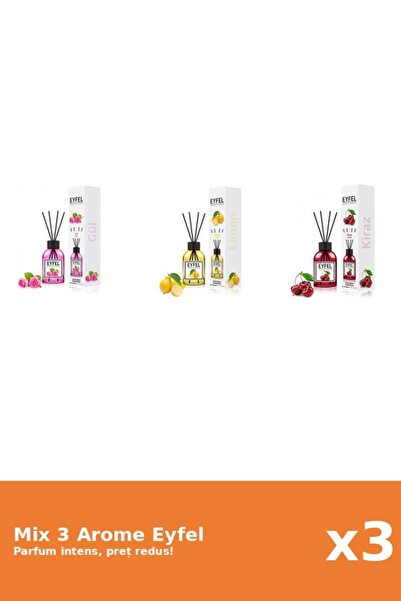 Eyfel Set 3 Mix Eyfel: 1x Cirese, 1x Lamaie, 1x Trandafir