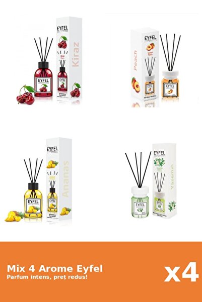 Eyfel Set 4 Mix Eyfel: 1x Ananas, 1x Cirese, 1x Iasomie, 1x Piersica