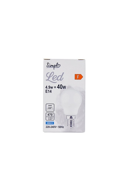 Simpl Bec LED Simpl, E14, 4.9 W (40 W), 470 lm, 4000 K