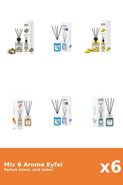 Eyfel Set 6 Mix Eyfel: 1x Ananas, 1x Angel, 2x Cool Water, 1x Nuca De Cocos, ...