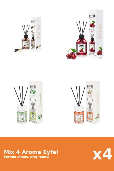 Eyfel Set 4 Mix Eyfel: 1x Acacia, 1x Cirese, 1x Iasomie, 1x Vanilie
